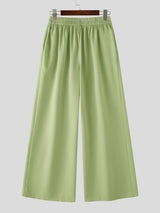 Men's Casual Frog Button High Waist Pant SKUL58742