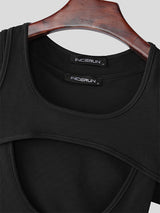 Men's Solid Color Cut Slim Fit Bodysuit SKUL21040