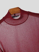 Men's Party Style Shiny Cropped Long Sleeve T-Shirt SKUL37694