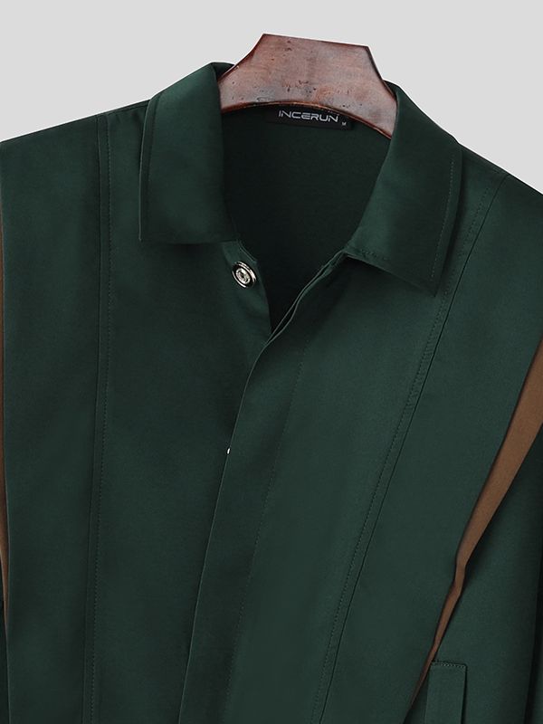 Men's Color Block Long Sleeve Jacket SKUL37253