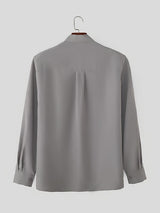 Men's Draped Scarf Loose Fit Long Sleeve Shirt SKUL50566