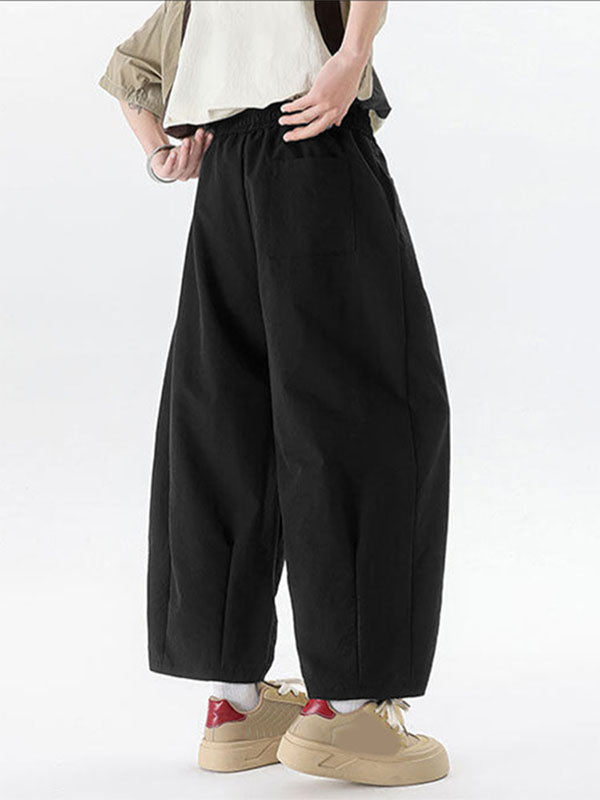 Mens Solid Color Wide-Leg Casual Pant SKUL19100