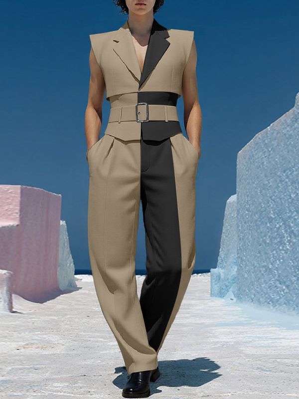 Men's Color Block Two Pieces Outfit SKUL39887