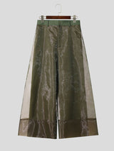 Men's Avant-Garde Sheer Organza Loose Wide Leg Palazzo Pant SKUL68199