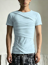Men's Avant-Garde Deconstructed Bandage-Wrap Body-Con T-shirt SKUL62026