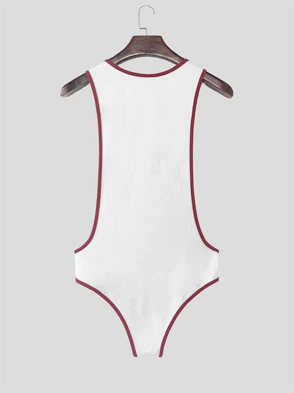 Men's Number 23 Print Colorblock Sleeveless Bodysuit SKUL17999