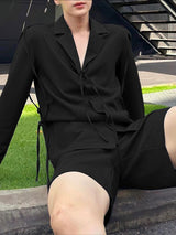 Men's Drawstring Tie Two Pieces Outfit SKUL41551