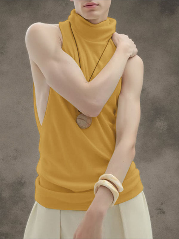 Men's Minimalist High Neck Casual Tank SKUL26220