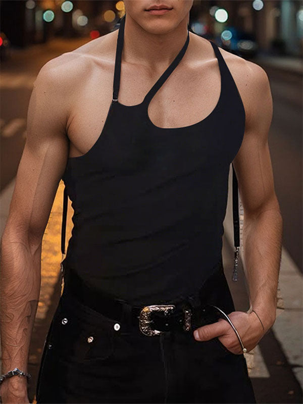 Mens Asymmetrical Cut Casual Tank SKUL15538