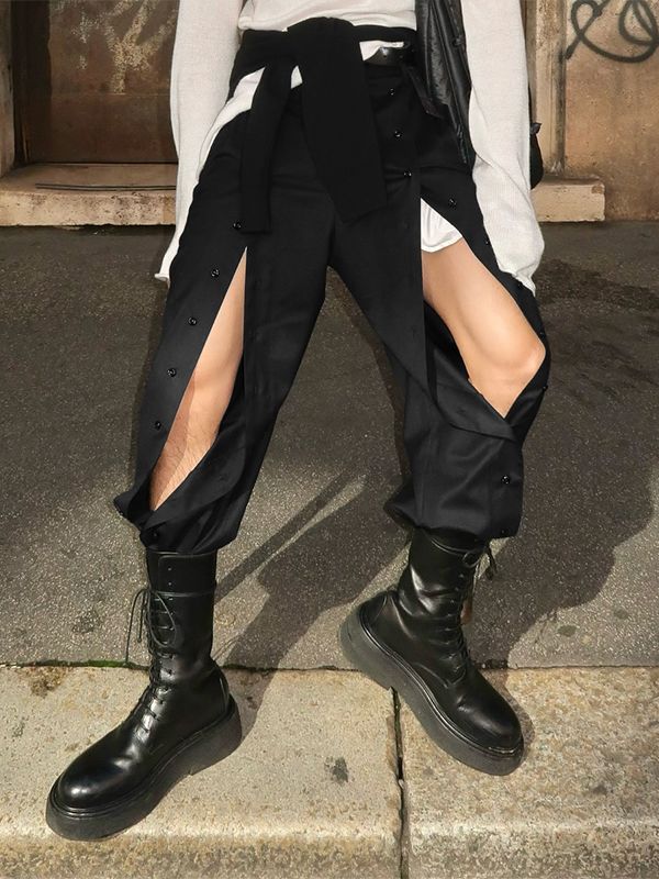 Men's Split Design Button Casual Pant SKUL43921