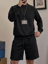 Men's Clean-Fit Minimalist City Walk Half-Zip Stand Collar Two Pieces Outfit SKUL84616