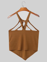 Mens Solid Color Cut-out Tank SKUL04441