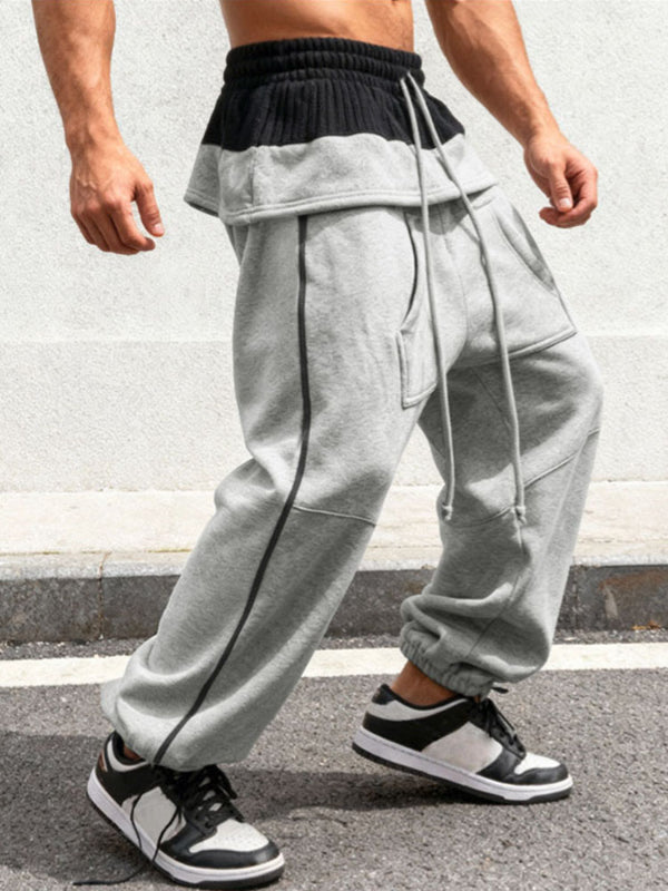 Men's Contrast Color Textured Casual Pant SKUL51870