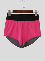 Men's Contrast Color Knit Slim Casual Short SKUL51958