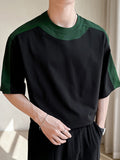 Mens Contrast Patchwork Short Sleeve Casual T-Shirt SKUK13354