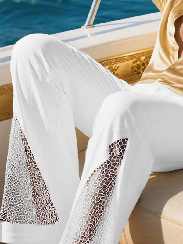 Men's Sheer Mesh Patchwork Casual Pant SKUL22211