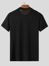 Mens Shiny Colorblock Short Sleeve T-Shirt SKUL13868