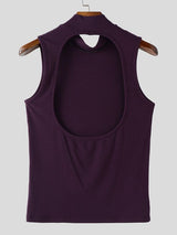 Men's Back Hollow Knitted Texture Tank SKUL38851