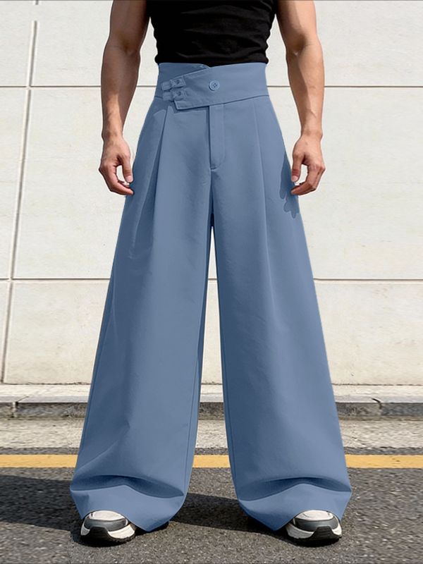 Men's Solid Color Diagonal Waist Casual Pant SKUL61030