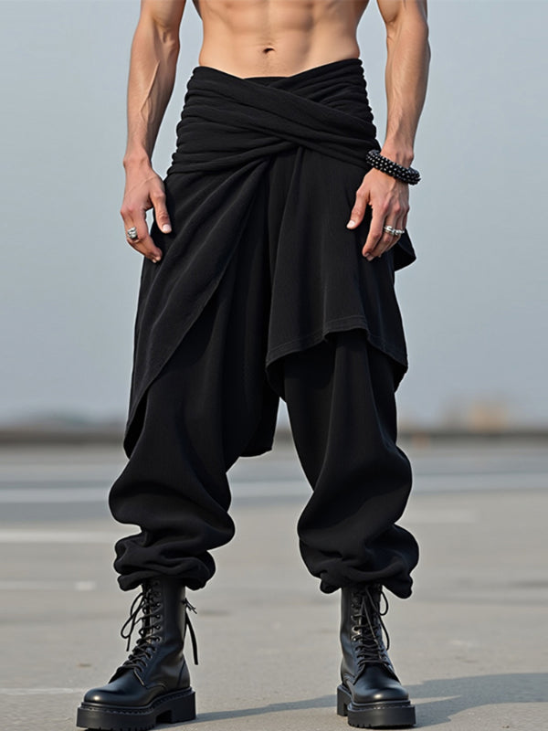 Men's Pleated Cross Texture Pant SKUL29615