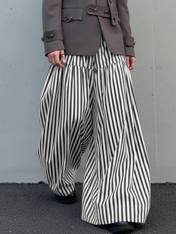 Men's Casual Striped Wide Leg Pant SKUL50055