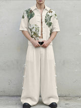 Men's Floral Print Color Block Two Pieces Outfit SKUL62040