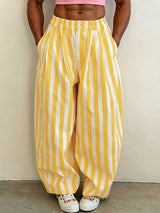 Men's Vintage Y2K Bold Striped Baggy Wide-Leg Balloon Pant SKUL68405