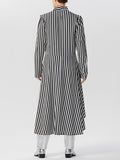 Mens Striped Irregular High-Low Hem Shirt SKUK26564