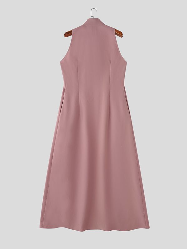 Men's Contrast Color Eyelet Sleeveless Cardigan SKUL47942