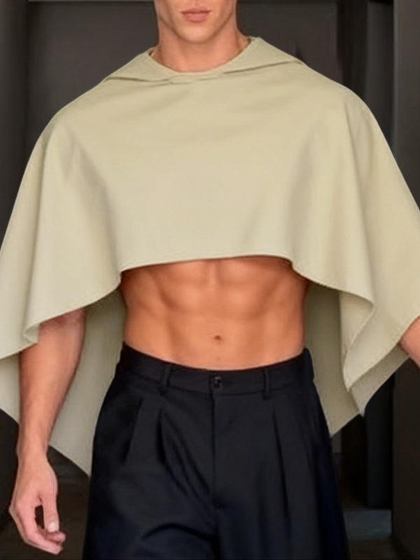 Men's Solid Color Irregular Design Cloak SKUL42503