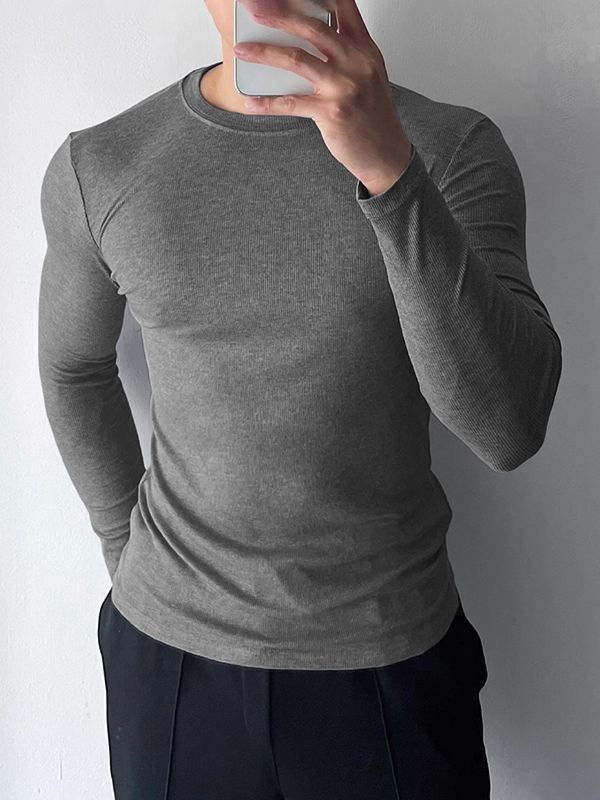 Men's Stretch Slim Fit Base Layer Long Sleeve T-Shirt SKUL35285