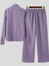 Men's Multi Button Design Casual Two Pieces Outfit SKUL37227