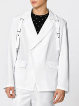 Mens Solid Color Slim-Fit Long-Sleeve Casual Blazer SKUK94140