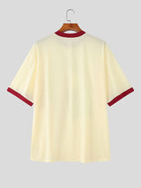 Men's Tomato Print Colorblock Short Sleeve T-Shirt SKUL24909