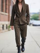 Men's Deconstructed Hooded Two Pieces Outfit SKUL42559