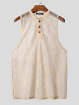 Mens Solid Color Sheer Mesh Casual Tank SKUL21145