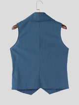 Men's Solid Color Casual Button Sleeveless Waistcoat SKUL54636