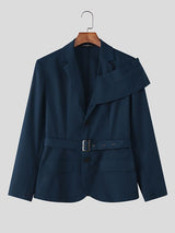 Men's Deconstructed Solid Color Casual Long Sleeve Blazer SKUL35007