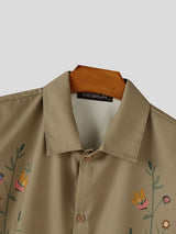 Mens Floral Print Casual Short-Sleeve Shirt SKUL07587