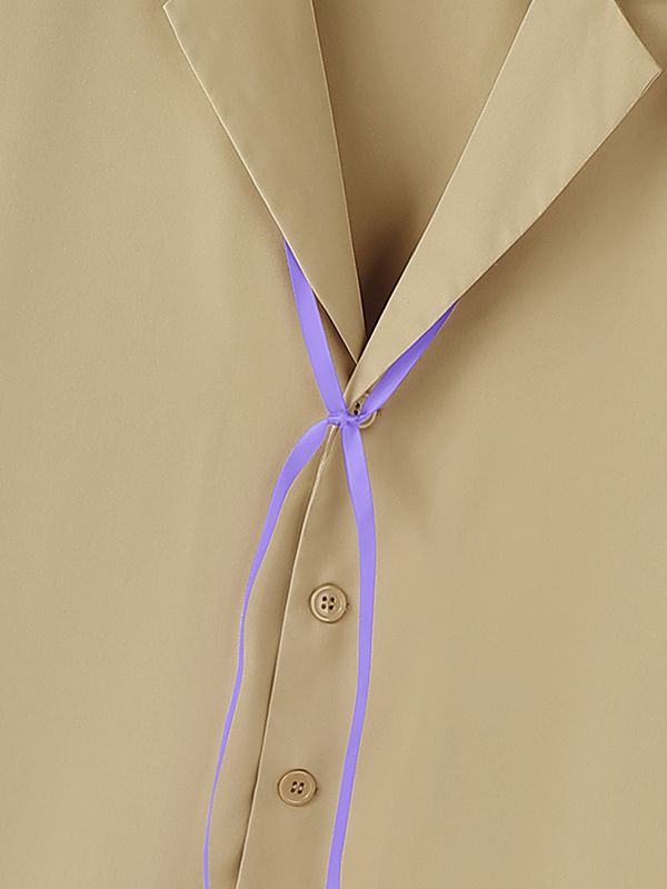 Men's Contrast Color Tie Rope Decor Design Two Pieces Outfit SKUL43785