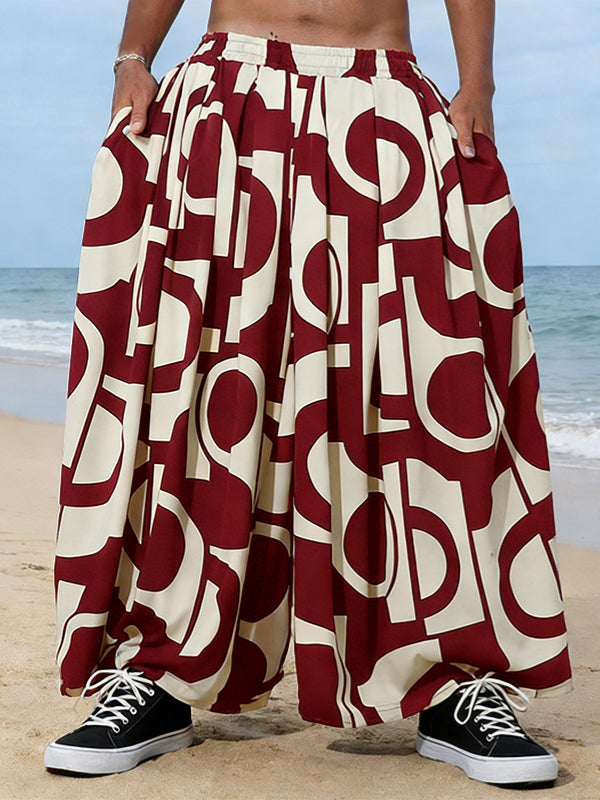 Men's Geometric Abstract Print Resort Pant SKUL55529