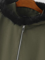 Men's Heart Shaped Plush Patchwork Long Sleeve Jacket SKUL42264