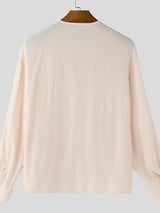 Men's Deconstructed Wavy Placket Long Sleeve Shirt SKUL50962