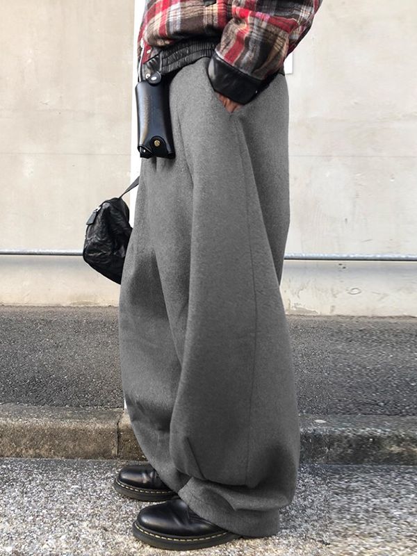 Men's Solid Color Loose Curved Pant SKUL51720