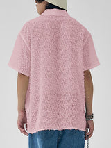 Men's Plush Tassel Short Sleeve Shirt SKUL32940