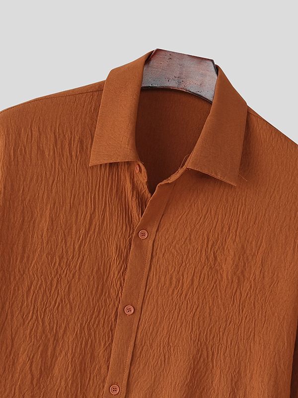 Men's Simple Solid Color Half Sleeve Shirt SKUL38533
