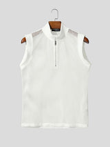 Men's Sheer Mesh Hollow Out Zip Up Tank SKUL56665