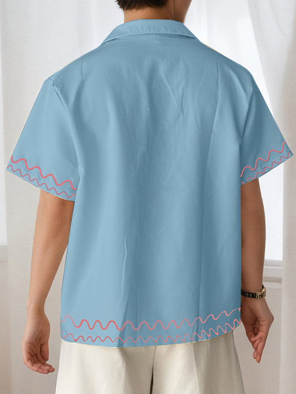 Mens Graffiti Print Short Sleeve Shirt SKUL12955