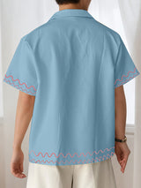 Mens Graffiti Print Short Sleeve Shirt SKUL12955