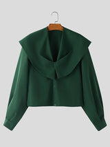 Men's Solid Color Sailor Collar Long Sleeve Shirt SKUL44998